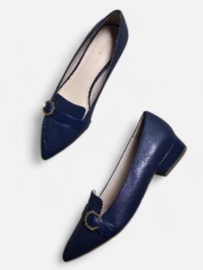 Cole Haan Leela Skimmer Blue Leather Low Heel Shoes Size 9B